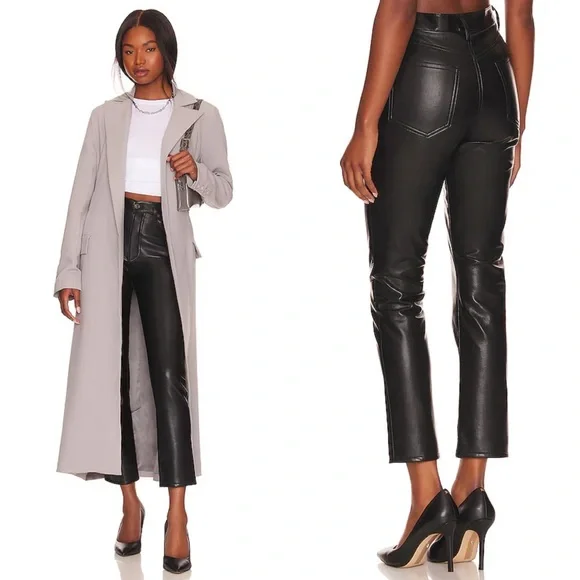 NWT Agolde Recycled Leather Riley Long Pants - Picture 1 of 5